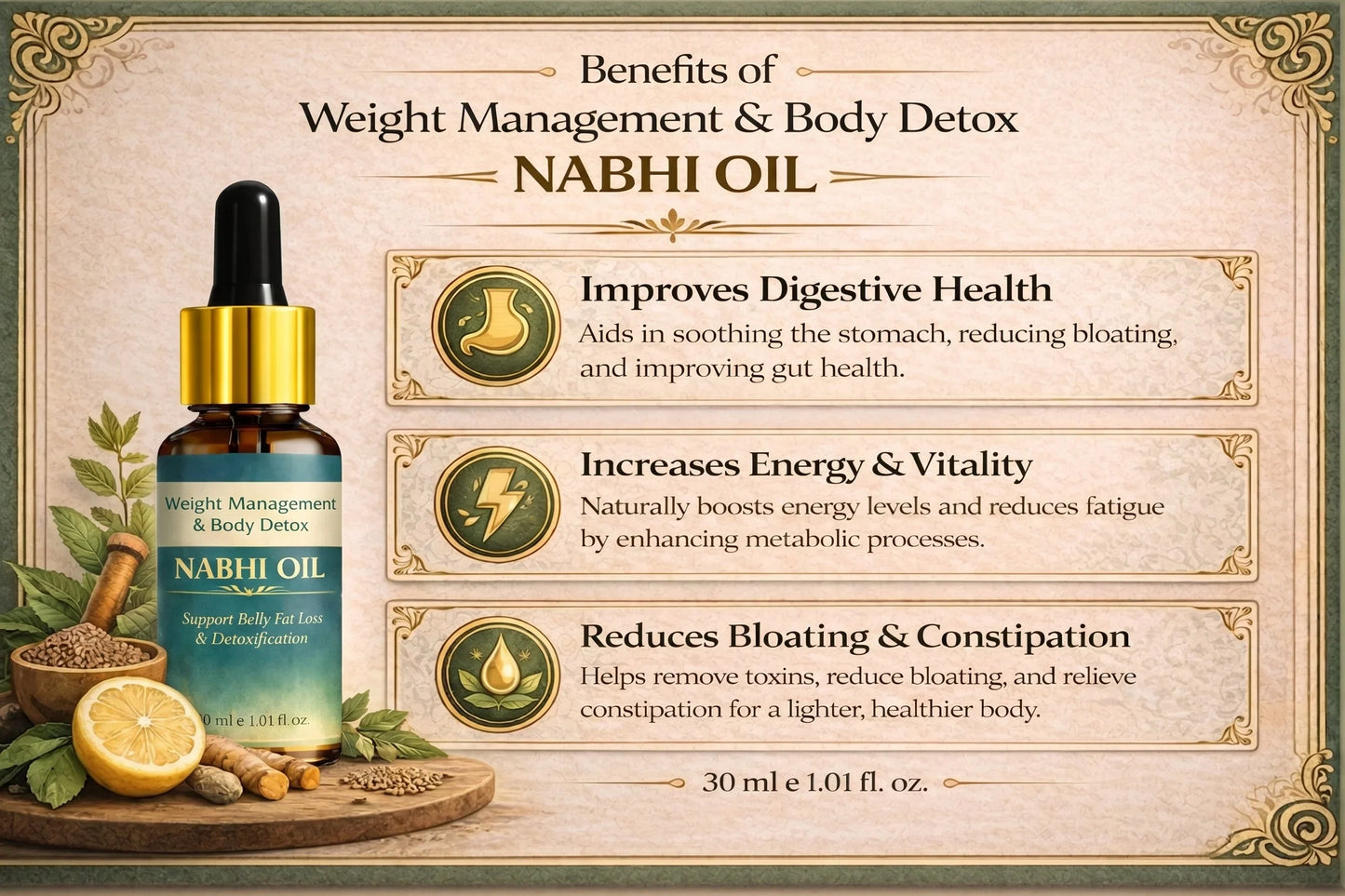 Weight Management and Body Detox Nabhi Oil🌿