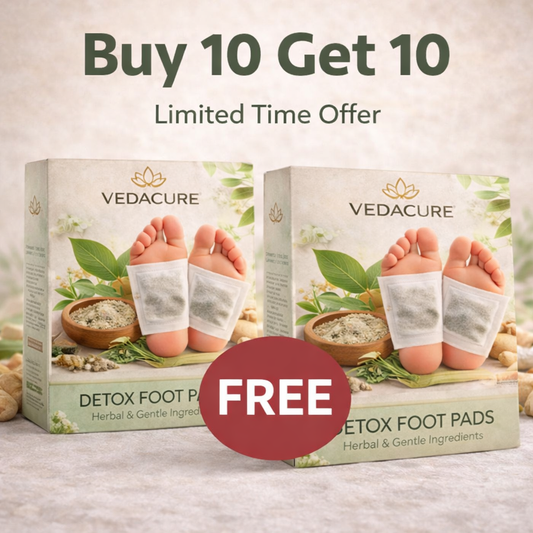 Vedacure 100% Authentic Herbal & Gentle Ingredient Detox Foot Pads (BUY 10 GET 10 FREE Pack of 20)