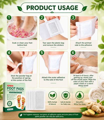 🌿Herbal & Gentle Ingredient Detox Foot Pads🌿🦶BUY 10 GET 20 FREE 🌱(Pack of 30)