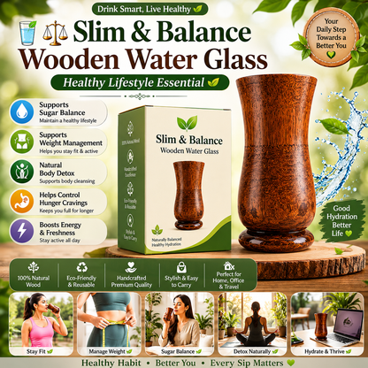 Sugar Balance Wooden Glass 🪵✨ Control Your Sugar Naturally 🍃