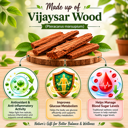 Sugar Balance Wooden Glass 🪵✨ Control Your Sugar Naturally 🍃