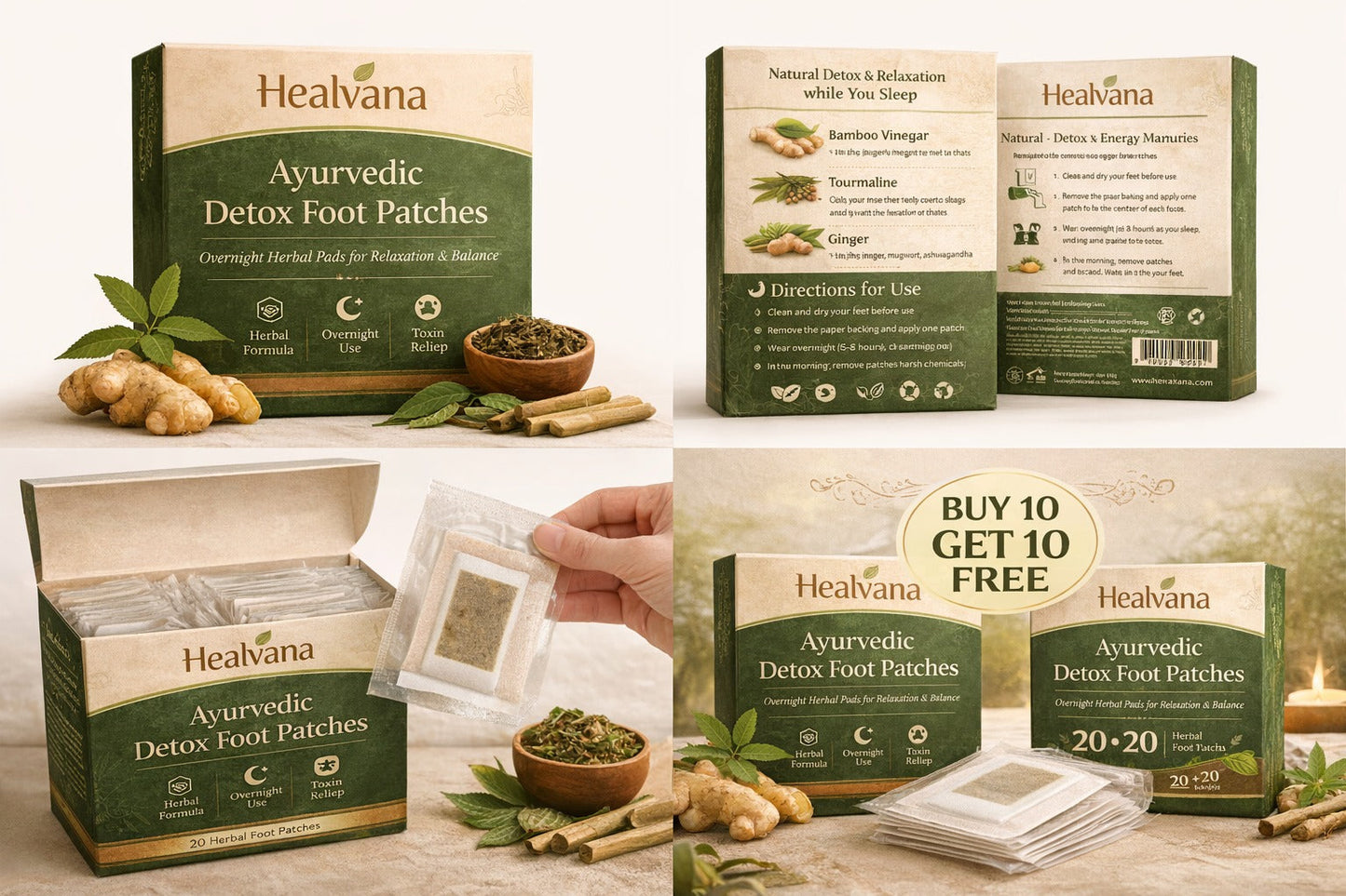 Healthvana Authentic Detox Patches (Buy 10 Get 10 Free / Pack of 20)